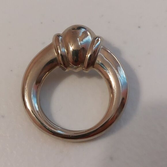 Vintage Jeri-Lou Silver Tone Knocker Style Scarf Ring - Picture 2 of 4